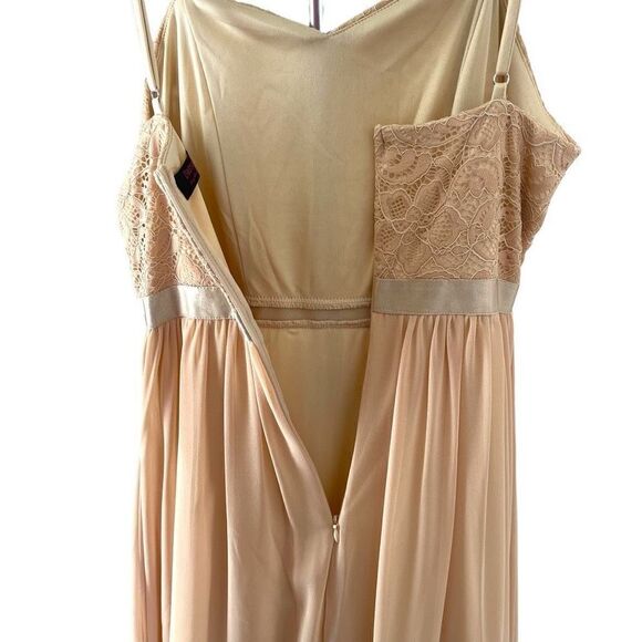 DRESS TALES Sweetheart Chiffon Aline Dress in Champagne Size Small NEW - Picture 8 of 13